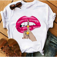 Load image into Gallery viewer, Women Awesome Fashionable Lips Print Design T Shirts freeshipping - Tyche Ace
