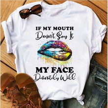 Load image into Gallery viewer, Women Awesome Fashionable Lips Print Design T Shirts freeshipping - Tyche Ace
