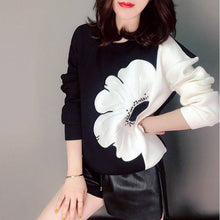 Load image into Gallery viewer, Women Big Floral Round Neck Long Sleeve Pullover Sweat freeshipping - Tyche Ace
