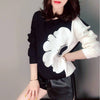 Women Big Floral Round Neck Long Sleeve Pullover Sweat freeshipping - Tyche Ace