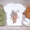 Women Cartoon Super Momlife Summer Graphic Print T-shirts freeshipping - Tyche Ace