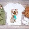 Women Cartoon Super Momlife Summer Graphic Print T-shirts freeshipping - Tyche Ace