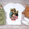 Women Cartoon Super Momlife Summer Graphic Print T-shirts freeshipping - Tyche Ace