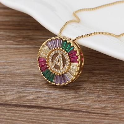 Initial Letter Colourful Women's Pendant Necklaces freeshipping - Tyche Ace