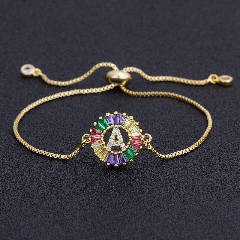 Women colourful Letter Charm Adjustable Bracelets freeshipping - Tyche Ace