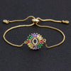 Women colourful Letter Charm Adjustable Bracelets freeshipping - Tyche Ace