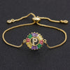 Women colourful Letter Charm Adjustable Bracelets freeshipping - Tyche Ace