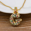 Women Colourful Letter Initials  Pendant Necklaces freeshipping - Tyche Ace
