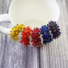 Women Colourful Metal Flower Design Hoop Earrings freeshipping - Tyche Ace