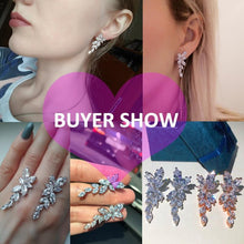Load image into Gallery viewer, Women Crystal Flower Long Drop Earrings &amp; Necklaces freeshipping - Tyche Ace
