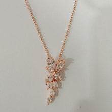 Load image into Gallery viewer, Women Crystal Flower Long Drop Earrings &amp; Necklaces freeshipping - Tyche Ace
