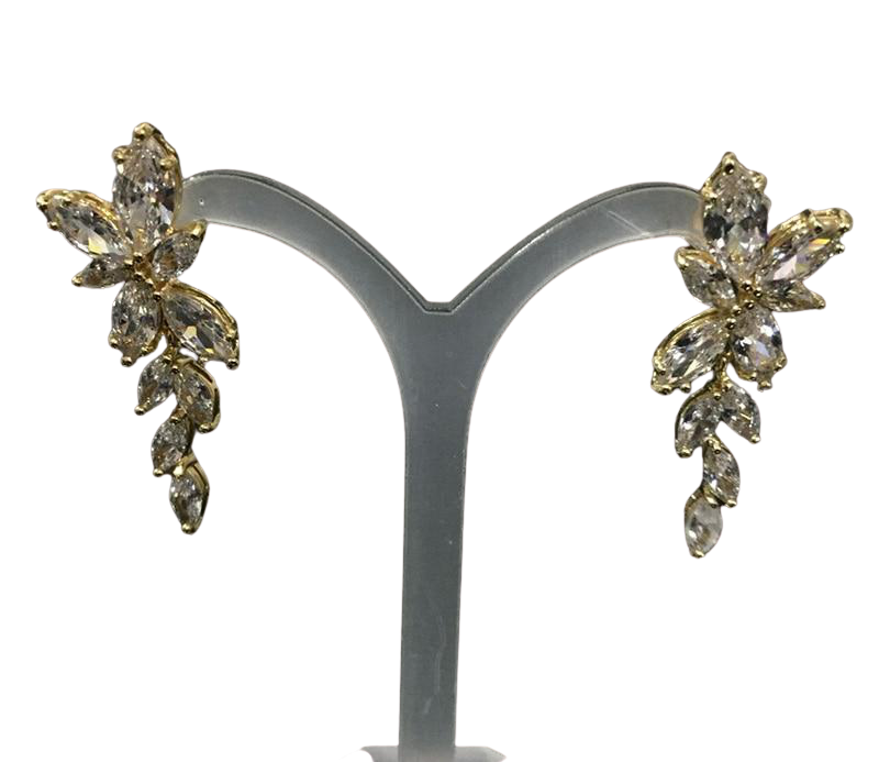 Women Crystal Flower Long Drop Earrings & Necklaces freeshipping - Tyche Ace