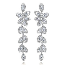 Load image into Gallery viewer, Women Crystal Leaves Long Drop Earrings freeshipping - Tyche Ace
