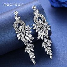 Load image into Gallery viewer, Women Crystal Leaves Long Drop Earrings freeshipping - Tyche Ace

