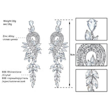 Load image into Gallery viewer, Women Crystal Leaves Long Drop Earrings freeshipping - Tyche Ace
