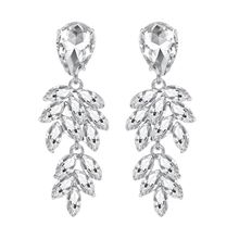 Load image into Gallery viewer, Women Crystal Leaves Long Drop Earrings freeshipping - Tyche Ace

