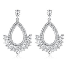Load image into Gallery viewer, Women Crystal Leaves Long Drop Earrings freeshipping - Tyche Ace
