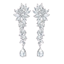 Load image into Gallery viewer, Women Crystal Leaves Long Drop Earrings freeshipping - Tyche Ace

