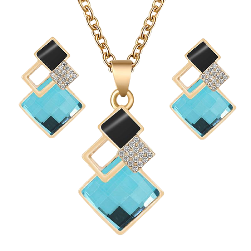 Women Crystal Pendants Necklace Earrings Sets freeshipping - Tyche Ace