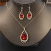 Women Crystal Rhinestone Pendants Necklaces Earrings Sets freeshipping - Tyche Ace