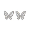 Women Cubic Zirconia Rhinestone Studded Smart Butterfly Earrings freeshipping - Tyche Ace