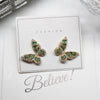 Women Cubic Zirconia Rhinestone Studded Smart Butterfly Earrings freeshipping - Tyche Ace