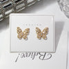 Women Cubic Zirconia Rhinestone Studded Smart Butterfly Earrings freeshipping - Tyche Ace