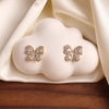 Women Cubic Zirconia Rhinestone Studded Smart Butterfly Earrings freeshipping - Tyche Ace