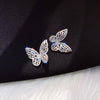 Women Cubic Zirconia Rhinestone Studded Smart Butterfly Earrings freeshipping - Tyche Ace