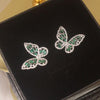 Women Cubic Zirconia Rhinestone Studded Smart Butterfly Earrings freeshipping - Tyche Ace