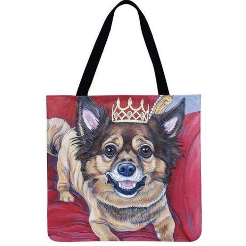 Women Dog Printed Shoulder Tote Foldable Reusable Shopping/ Beach Bag freeshipping - Tyche Ace