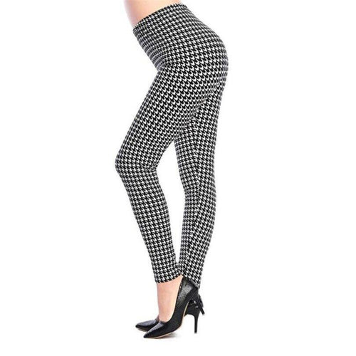 Women Elastic Design Vintage Graffiti Floral Patterned Print Leggings freeshipping - Tyche Ace
