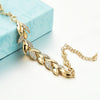 Women Elegant Gold Plated Rhinestone Leaves Chain Bangle freeshipping - Tyche Ace