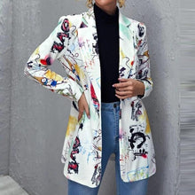 Load image into Gallery viewer, Women Elegant Print Design Long Sleeves Coat freeshipping - Tyche Ace
