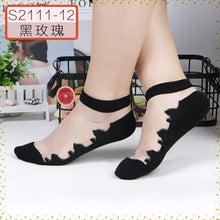 Load image into Gallery viewer, Women Embroidered Flowers Transparent Lace Mesh Socks freeshipping - Tyche Ace
