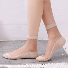 Load image into Gallery viewer, Women Embroidered Flowers Transparent Lace Mesh Socks freeshipping - Tyche Ace
