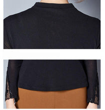 Load image into Gallery viewer, Women Embroidered Mesh Lace Turtleneck Collar Blouse freeshipping - Tyche Ace
