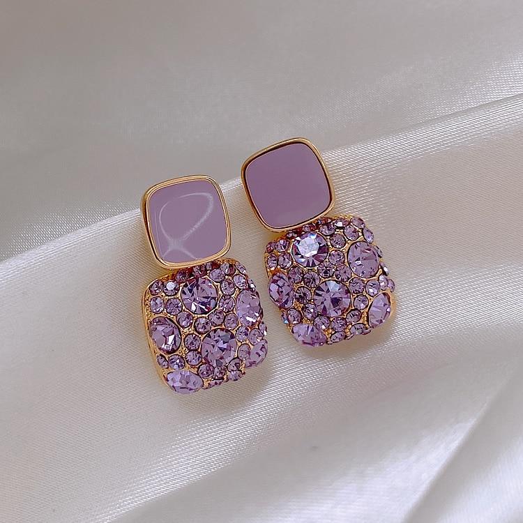 Women Exquisite Retro Purple Stud Earrings freeshipping - Tyche Ace