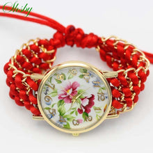 Load image into Gallery viewer, Women Fabric Flower Hand-Knitted Quartz Wrist Watches freeshipping - Tyche Ace
