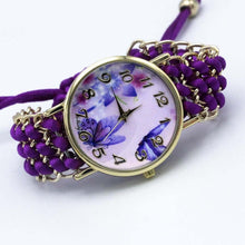 Load image into Gallery viewer, Women Fabric Flower Hand-Knitted Quartz Wrist Watches freeshipping - Tyche Ace
