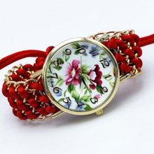 Load image into Gallery viewer, Women Fabric Flower Hand-Knitted Quartz Wrist Watches freeshipping - Tyche Ace
