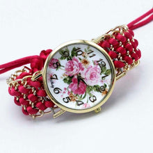 Load image into Gallery viewer, Women Fabric Flower Hand-Knitted Quartz Wrist Watches freeshipping - Tyche Ace

