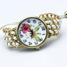 Load image into Gallery viewer, Women Fabric Flower Hand-Knitted Quartz Wrist Watches freeshipping - Tyche Ace
