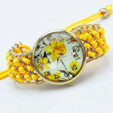 Load image into Gallery viewer, Women Fabric Flower Hand-Knitted Quartz Wrist Watches freeshipping - Tyche Ace
