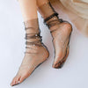 Women Fashion Star Moon Tulle Transparent Ultra-Thin Chiffon Socks freeshipping - Tyche Ace