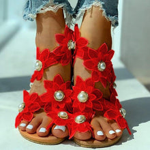 Load image into Gallery viewer, Women Flower Design Flat Bohemian Casual Beach Sandals freeshipping - Tyche Ace
