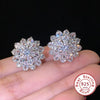 Women Flower Sterling Silver Stud Earrings freeshipping - Tyche Ace