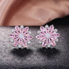 Women Flower Sterling Silver Stud Earrings freeshipping - Tyche Ace