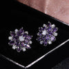 Women Flower Sterling Silver Stud Earrings freeshipping - Tyche Ace