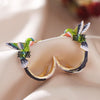 Women Flying Humming Bird Oil Painting Earrings freeshipping - Tyche Ace
